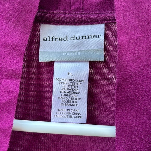 Alfred Dunner Petite Stretch Knit Purple Shirt Jacket Combo Cascading Front PL - Picture 4 of 15